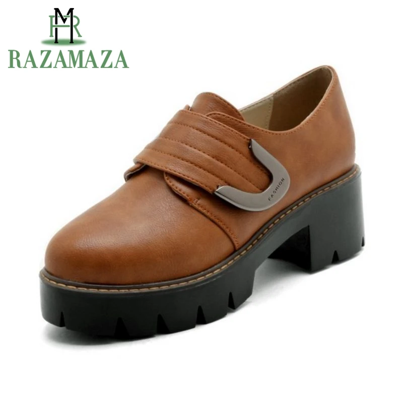

ZALAVOR Size 33-43 Fashion Women Pumps Thick High Heel Platform Shoes Women Round Toe Trifle Pumps Ladies Leisure Footwear