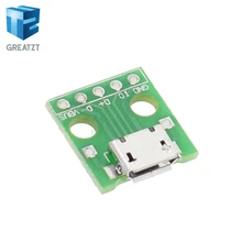 1pcs MICRO USB to DIP Adapter 5pin female connector B type pcb converter pinboard 2.54