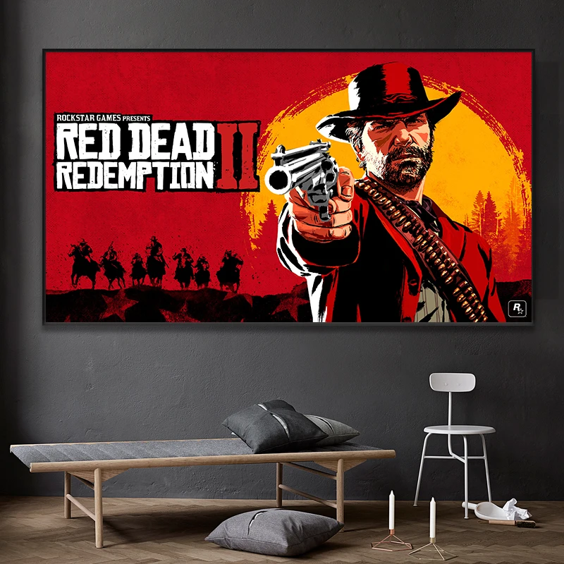 Red Dead Redemption 2 постеры и принты, Картина на холсте, художественные настенные картины для гостиной, детской комнаты, Горячая игра, украшение для дома