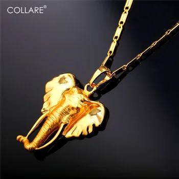 

Collare African Elephant Necklaces & Pendants Gold Color Africa Lucky Ethnic Jewelry Charm Pendant Wholesale Necklace Women P199