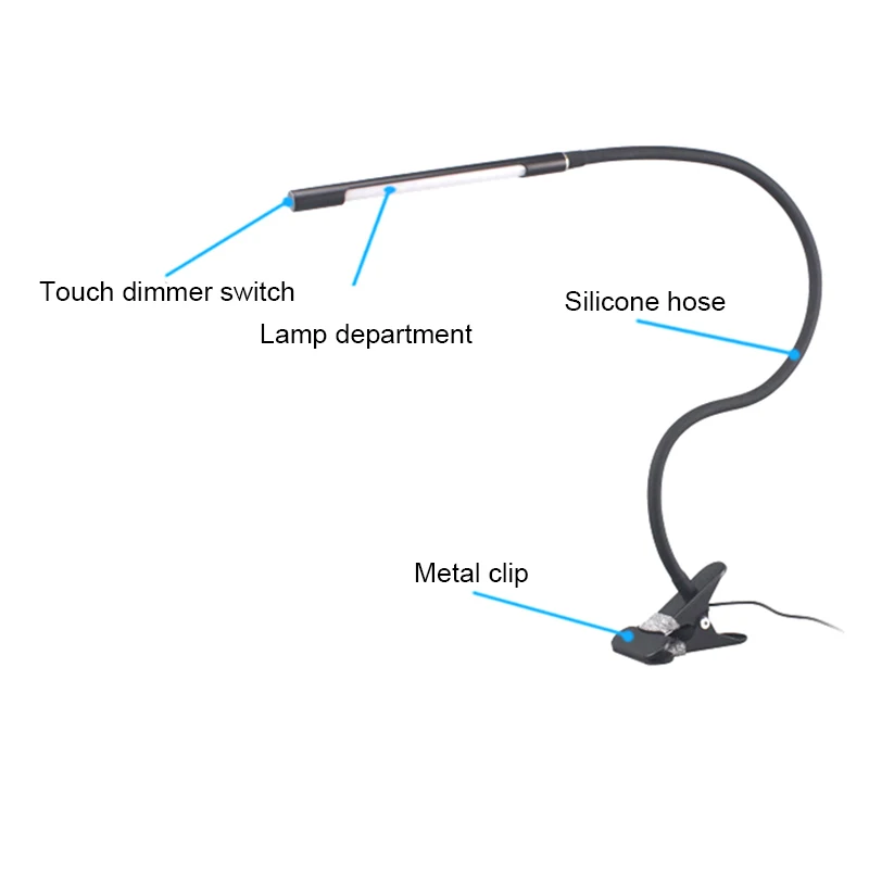 Прямая поставка сенсорный светодиодный зажим для защиты глаз настольная лампа USB сенсорный контроль светодиодный держатель на столе лампа