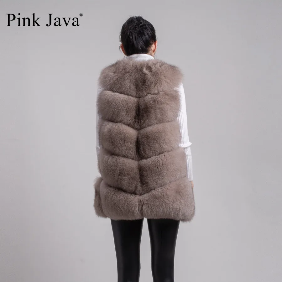 Женский меховой жилет розовая куртка из натурального Лисьего меха QC8006|real fox fur