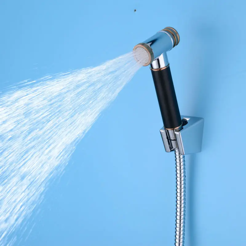 Press Botton Brass Toilet Bidet Spray Set,Hand Held Bidet Sprayer