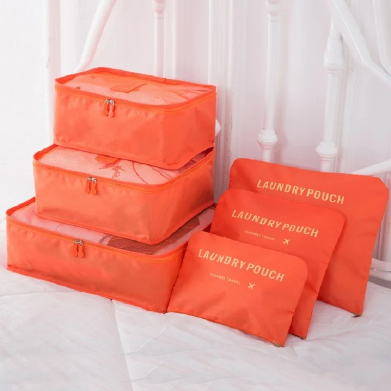 

2019 New 6Pcs Travel Home Luggage Storage Bag Set Clothes Storage Organizer Portable Women Cosmetic Organizer Pouch Toiletry Kit