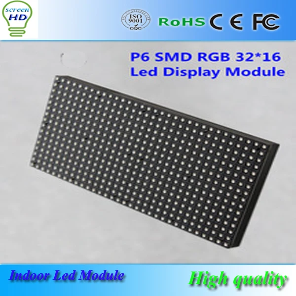 192*96 мм 32*16 пикселей Крытый 1/8 сканирования 3in1 SMD RGB полноцветный P6 Светодиодный модуль для внутреннего P6 светодиодный экран дисплея