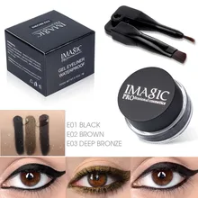 Абсолютно новая подводка для глаз, черная водостойкая гелевая подводка для век, косметическая гелевая подводка для глаз с кистью, 24 часа, долговечная для женщин