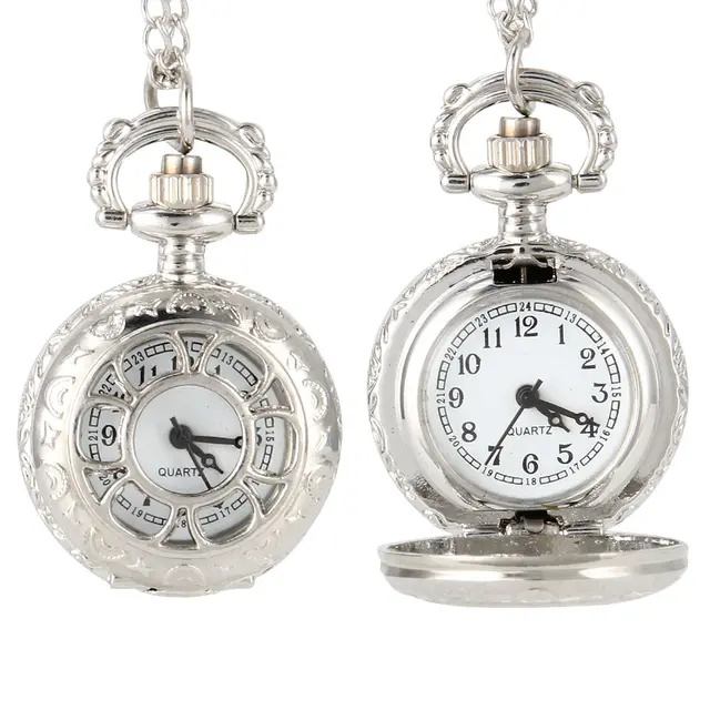 Fashion Vintage Women Quartz Pocket Watch Alloy Flowers Silver Hollow Out Lady G Fashion Vintage Women Quartz Pocket Watch Alloy Flowers Silver Hollow Out Lady G