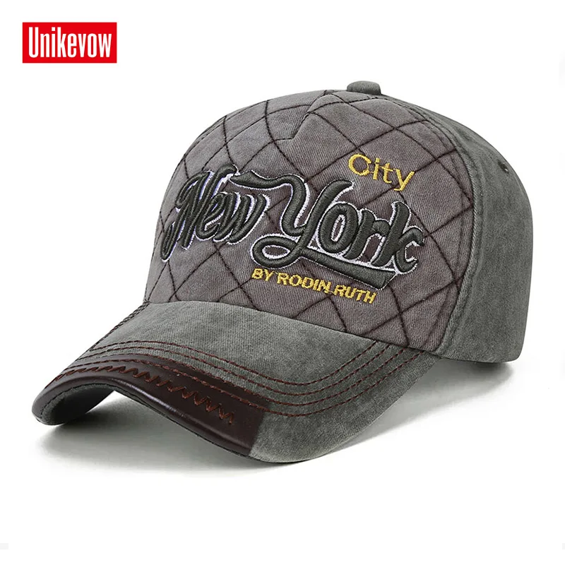UNIKEVOW бейсболка в Европейском стиле 100% хлопок Нью Йорк emboridery Кепка для мужчин и