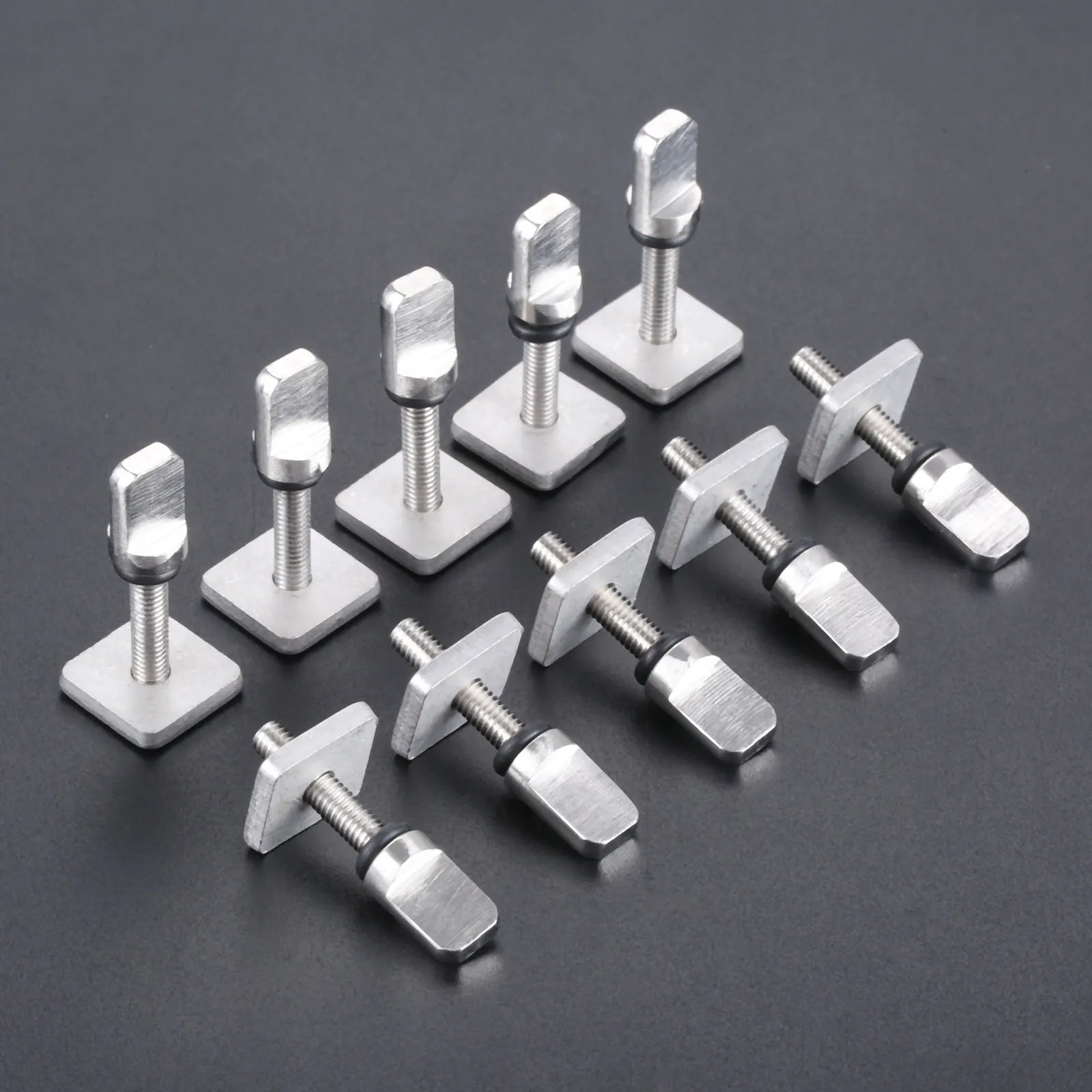 

10 Sets Stainless Steel Surfboard Longboard SUP Center Sliding Fin Box Plates And Smart Screws Fits All Standard Surf Fin Boxes