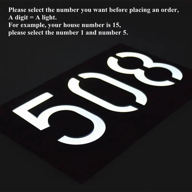 Chiclits LED Solar Powered Wall Mount Light 6 LED Bulb Illumination Doorplate Lamp House Number Porch Lights With Solar Battery (7)