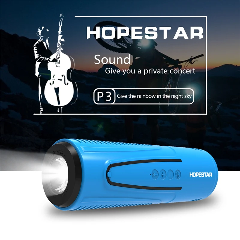 HOPESTAR P3 водонепроницаемый Bluetooth динамик беспроводной портативный сабвуфер колонка с фонариком power Bank для спорта велосипед