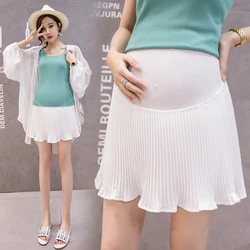 Chiffon Stomach Lift Elasticity High Waist Maternity Skirts Summer Casual Adjustable Breathable Pleated Pregnant Short Skirts Chiffon Stomach Lift Elasticity High Waist Maternity Skirts Summer Casual Adjustable Breathable Pleated Pregnant Short Skirts