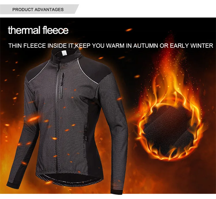 WOSAWE Black Thermal Winter Cycling Jackets Set Men Water Repellent Windbreaker Pants Suits Thin Fleece Sports Bike Clothing WOSAWE Black Thermal Winter Cycling Jackets Set Men Water Repellent Windbreaker Pants Suits Thin Fleece Sports Bike Clothing