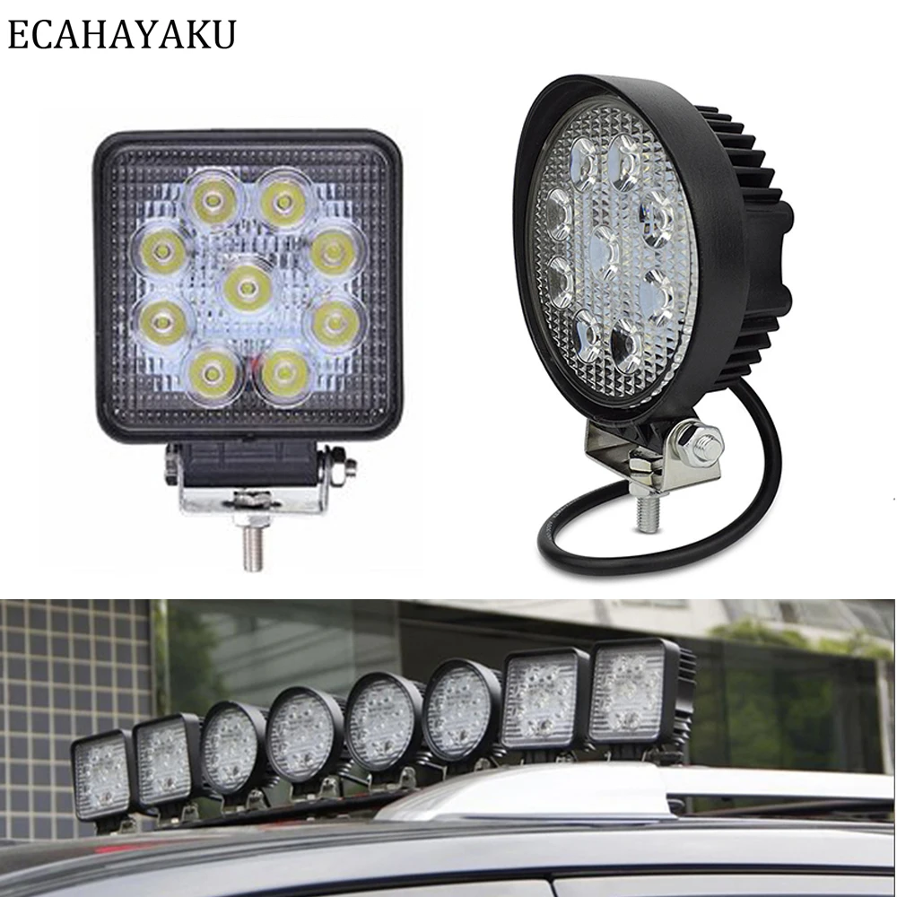 4pcs 27W LED Work Light Bar Square Flood ATV SUV OFFROAD UTE Lamp Fog Driving