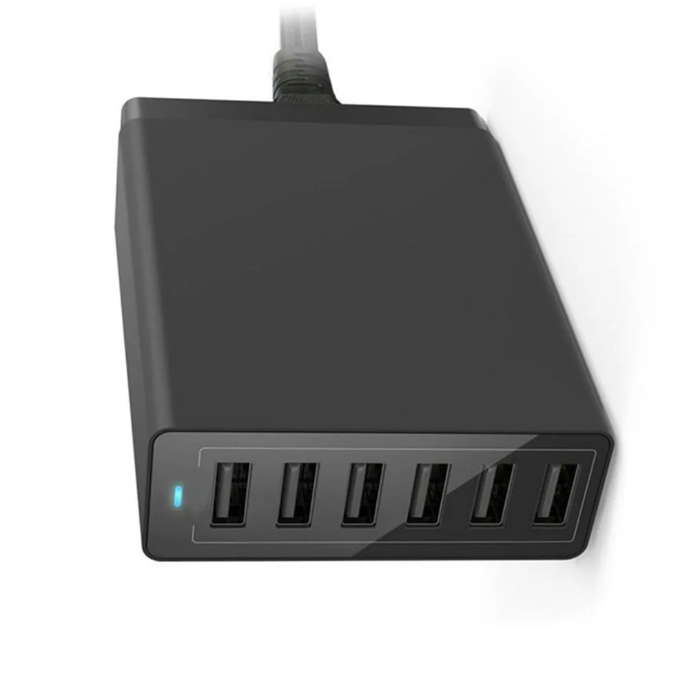 Многофункциональное зарядное устройство 50 Вт с 6 USB портами для iPhone 7 8 x xs умное
