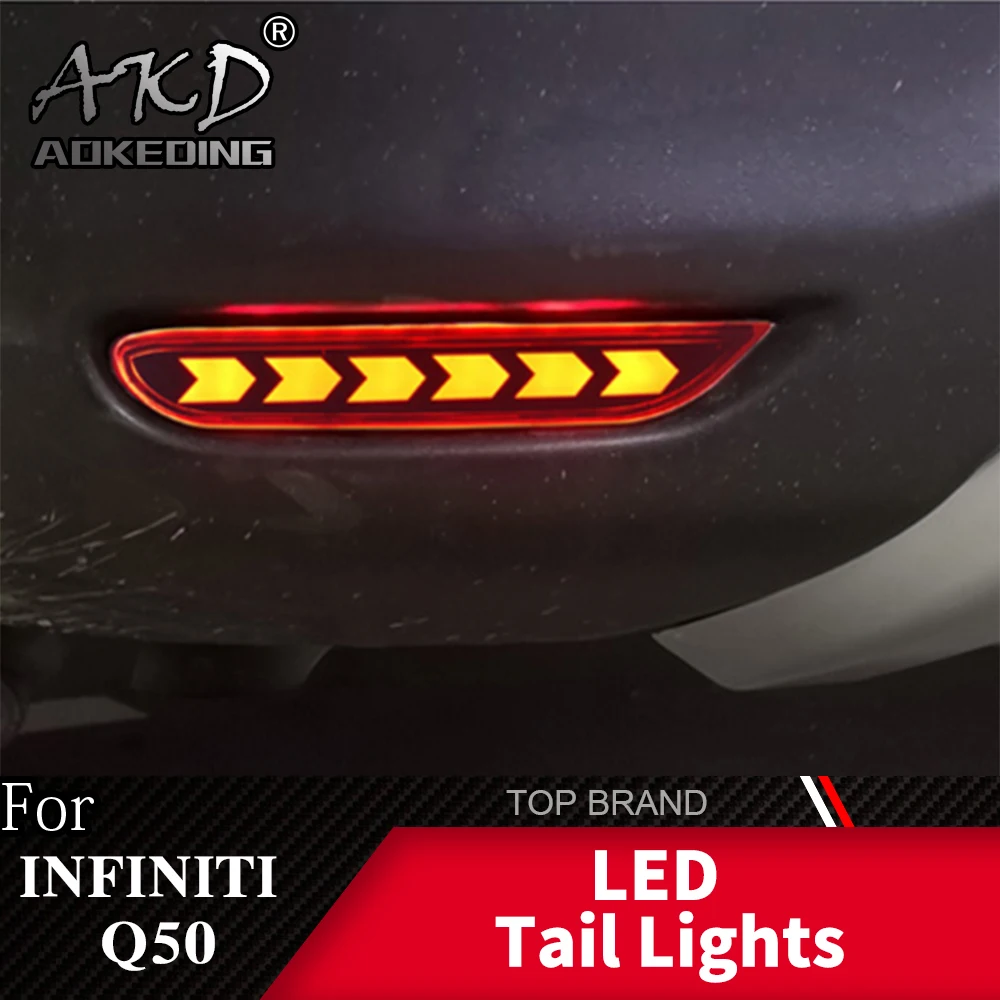 

AKD For Infiniti Q50 Q60 Q70 QX30 QX80 Led Brake Lights Rear bumper Reflector Driving Fog Lamp