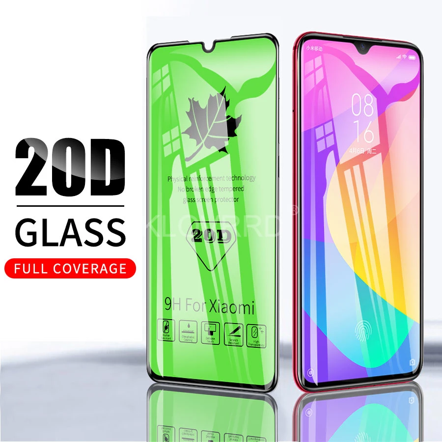 

20D For Xiaomi Mi 9T CC9 CC9e A3 Poco Pocophone F1 Redmi K20 Pro Note 7 6 5 Pro Screen Protector Tempered Glass Full Cover Glue