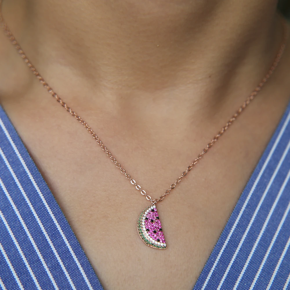 ROSE-gold-color-summer-autumn-delicious-fruit-design-pink-cubic-zirconia-watermelon-cherry-pendant-fashion-necklace (4)