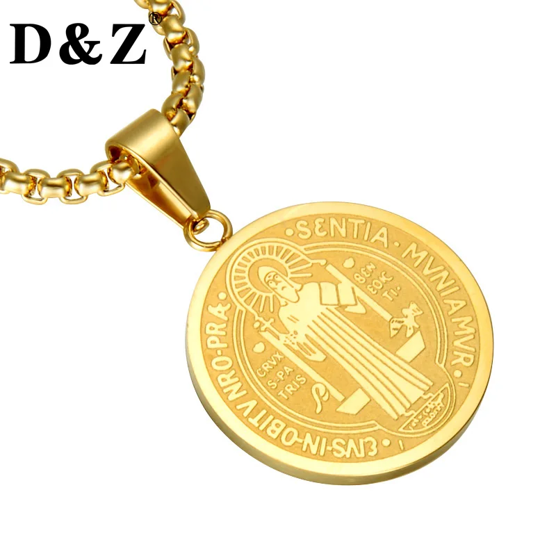 Buy D&Z Saint Benedict Medal Pendant Necklace Gold