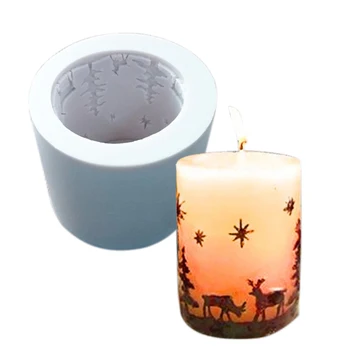 

3D Christmas Tree Deer Cake Candle Molds silicone Soap MoldTools Christmas Decoration For Home