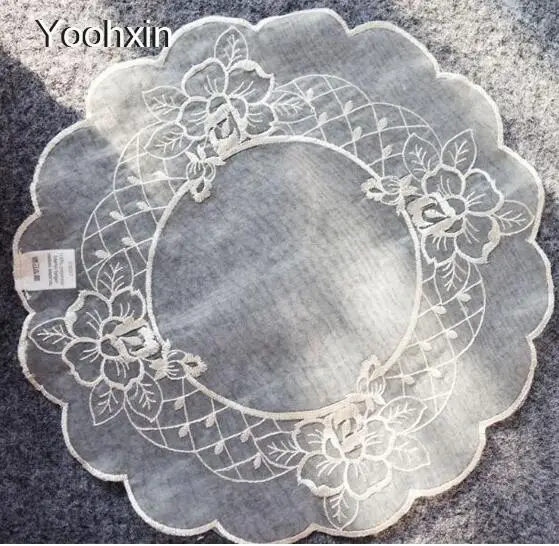 حار التطريز الدانتيل الجدول مكان حصيرة القماش تحديد الموقع وعاء كأس القدح حامل جولة كوستر الطعام المفرش شرب الشاي سادة عيد الميلاد المطبخ