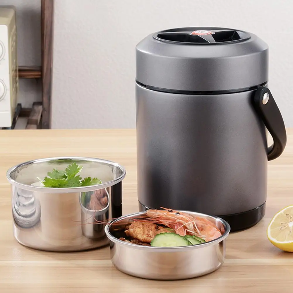 1 Pc 304 Stainless Steel Lunch Box Portable 3 Tiers Thermal Insulated Lunchbox Rice Dishes Soup