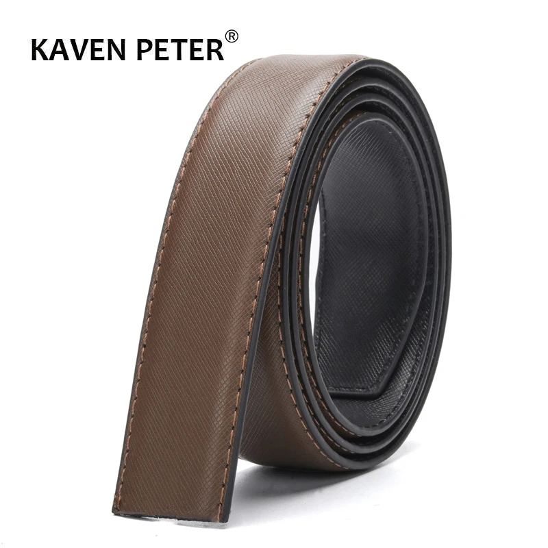 Belt Without Buckle For Men Leather Belt High Quality Male No Buckle Belts For Jeans Wide 3.4 CM ...