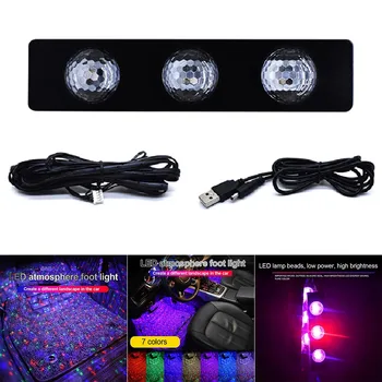 

New Car Atmospheres Lamp LED Interior Foot Light Ambient USB Decoration Sound Control