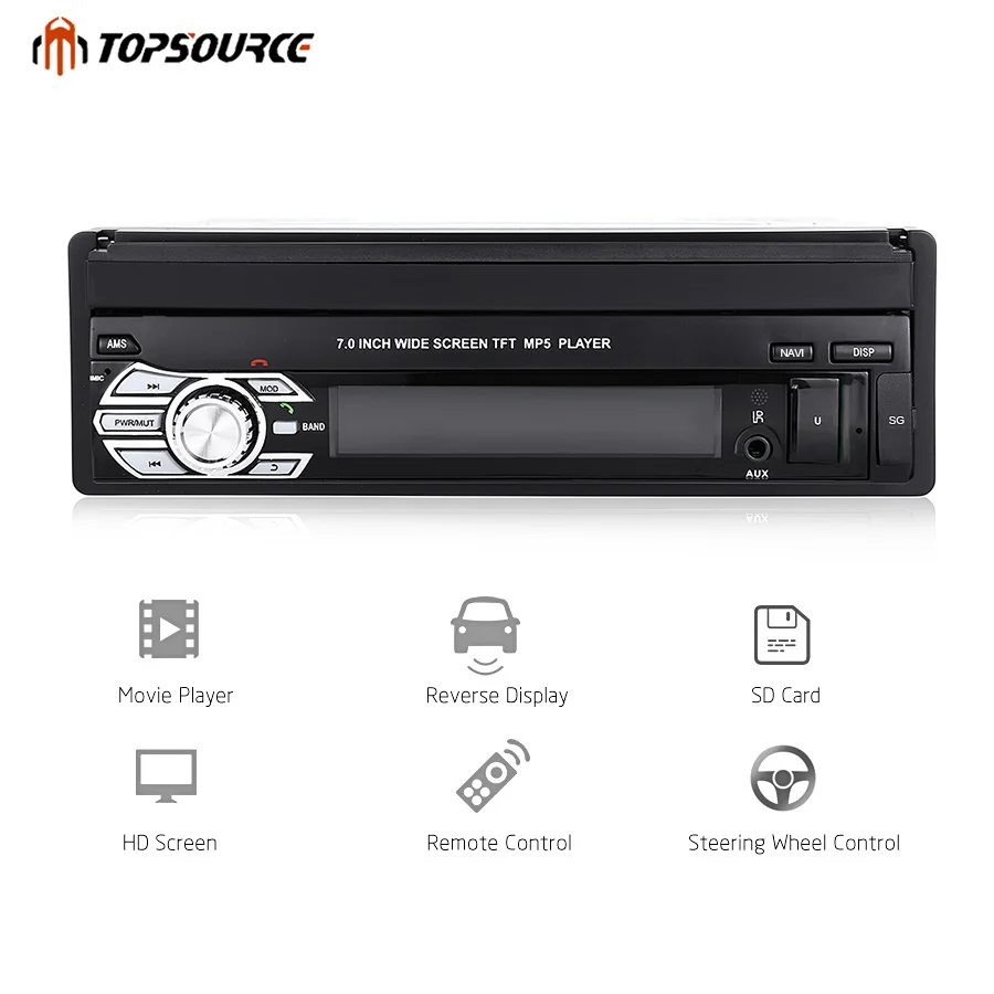 TOPSOURCE автомобильный MP4 MP5 плеер универсальный 9601 7 0 &quotHD сенсорный экран Bluetooth FM
