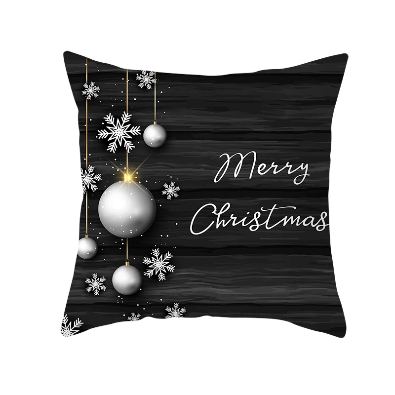 mling 1pcs 45x45cm Santa Claus Christmas Tree Pillowcase Peach Skin Pillowcase Waist Pillow Polyester Throw Pillow Case Cover
