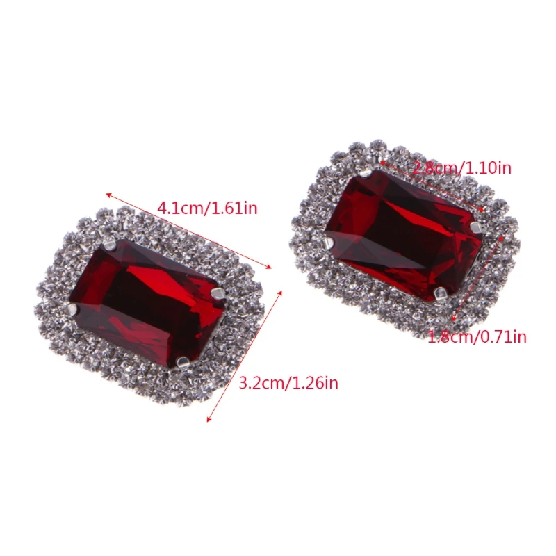 1 Pair New Shoe Clips Shoe Decorations Acrylic Rhinestone Alloy Glass Wedding Boot Jewelry Shoe Accessories Whosale&Dropship