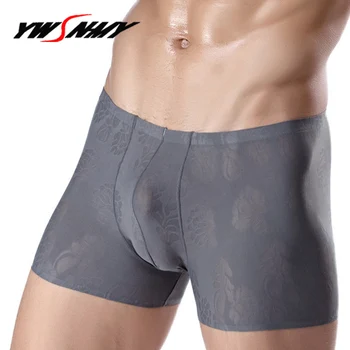 

Sexy Mens Boxer Soft Ice Silk Breathable Underwear Male Smooth Comfortable Panties Underpants Homme Cueca Boxershorts For Men