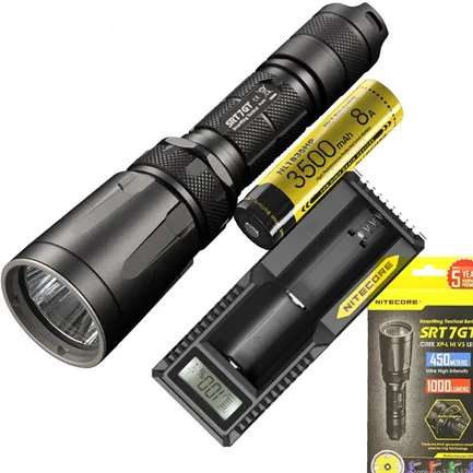 NITECORE SRT7GT фонарик умный селектор кольцо CREE XP-L HI V3 RGB Свет Макс 1000 люмен луч бросок 450 м тактический фонарь - Испускаемый цвет: SRT7GT NL1835HP UM10