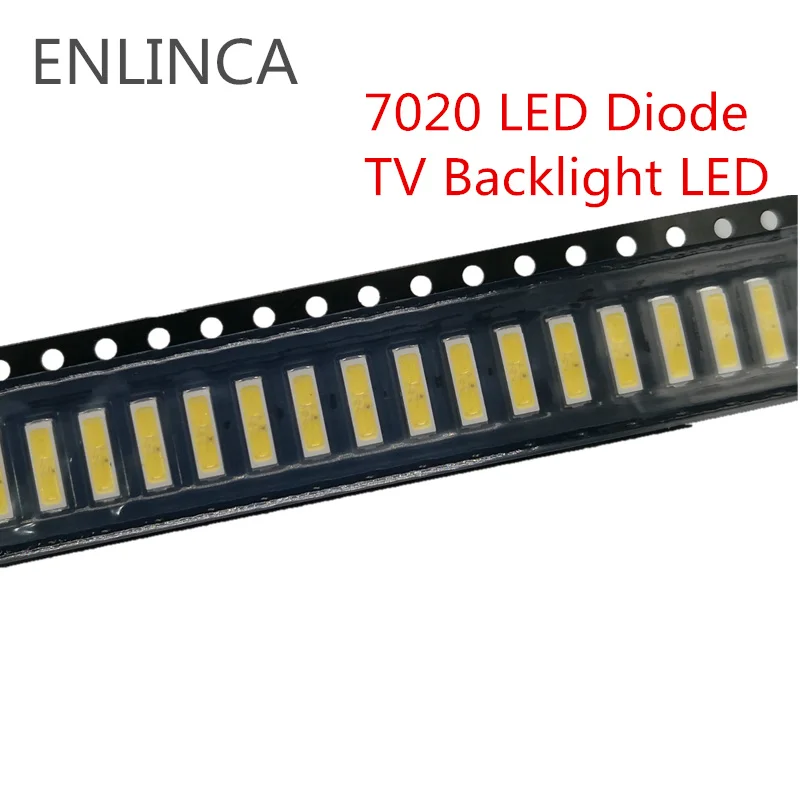 50 100pcs SMD font b LED b font 6V 1W 3V 1W Cold White 7020 font