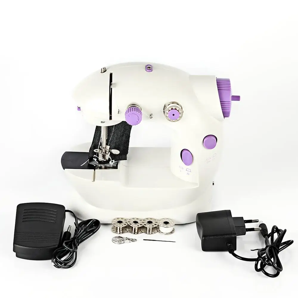 

Mini Electric Sewing Machine With Light Dual Speed Handheld Sewing Machine Stitch Set Accessories Machine 110-220v Presser Foot