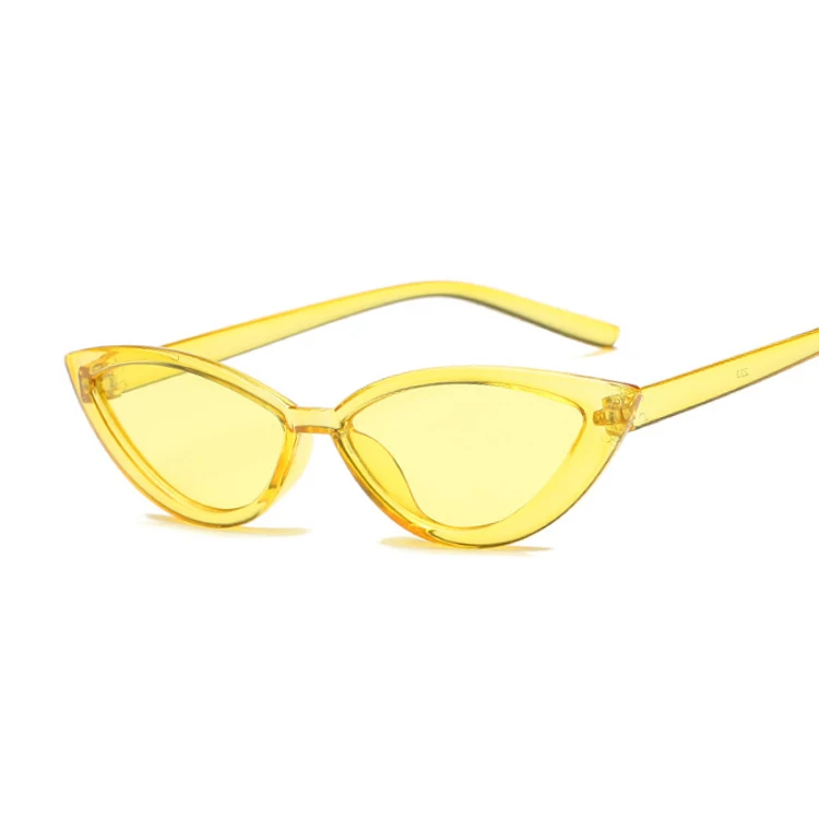 Яркие цвета, солнцезащитные очки для женщин, солнцезащитные очки «кошачий глаз», брендовые дизайнерские модные женские очки, крутые UV400 Gafas De Sol - Цвет линз: Цвет: желтый