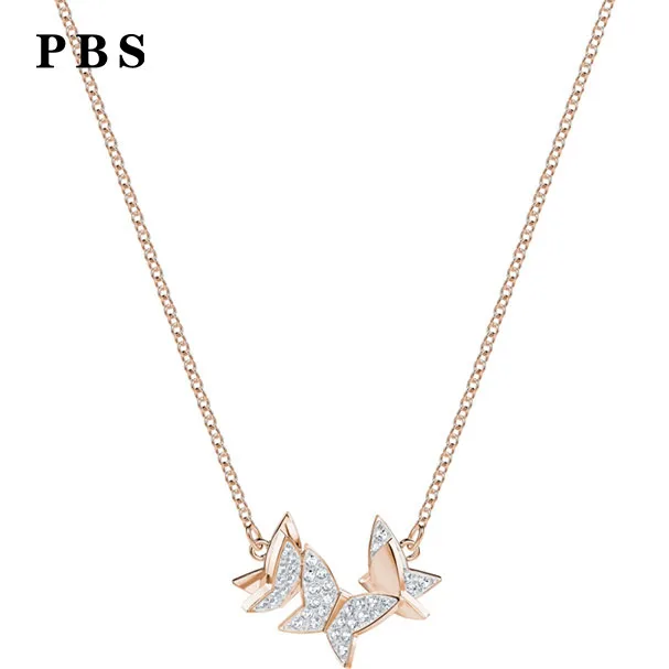 

PBS Original Copy High Quality 1:1 Exquisite Butterfly Necklace Plated With Rose Gold Logo Free Wholesale Manufacturers