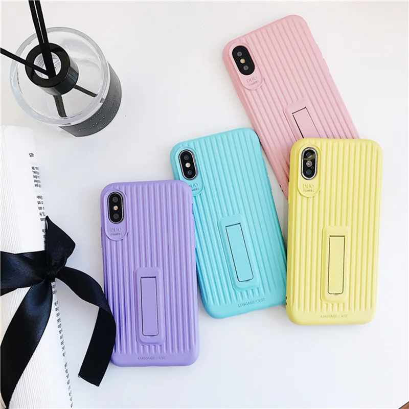 

Candy Colors Vertical stripes Phone Case For iphone 6 6s 7 8 plus Case For iphone X Cover Fashion Macaron Soft Cases capa