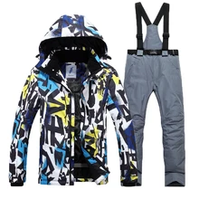 Комплект мужской спортивные куртки костюм для сноубординга одежда водонепроницаемый ветрозащитный-30 теплый костюм куртка+ брюки