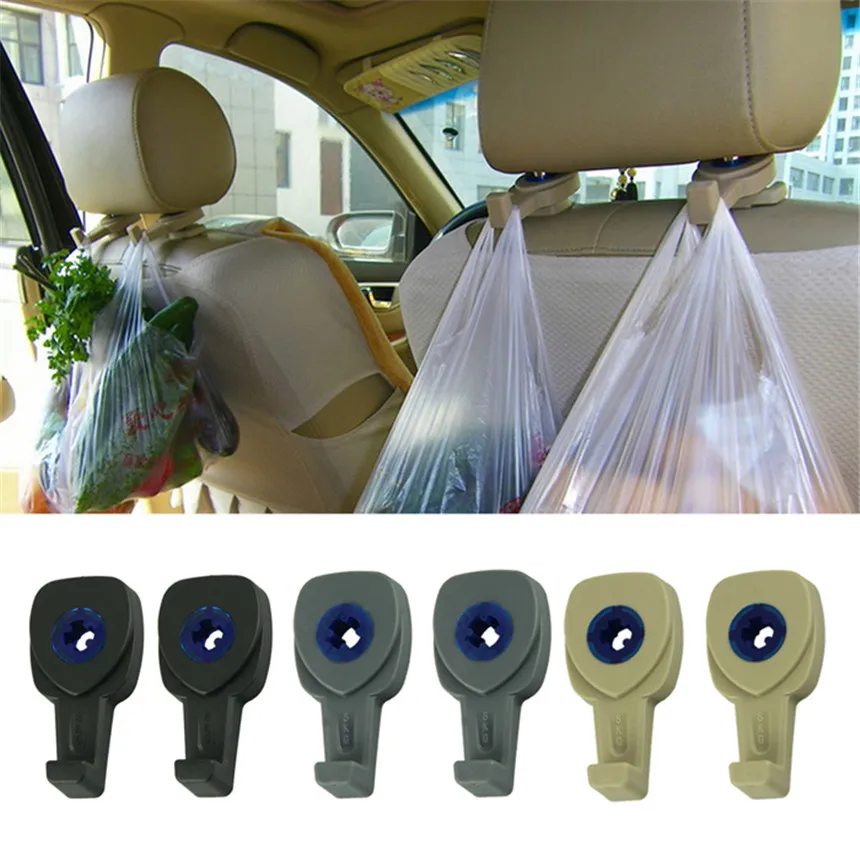 Vehicle 2Pcs Portable Car Auto Seat Hanger Purse Bag Organizer Holder
