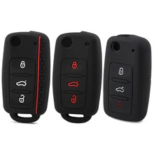 Silicone caso capa chave do carro para volkswagen polo passat golf 5 6 jetta tiguan gol crossfox plus eos scirocco besouro estilo do carro(China)