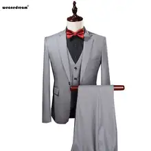 Weonedream/(куртка+ брюки+ жилет) бордовый свадебный смокинг для Для мужчин Бизнес Костюмы Man Женихи Для мужчин костюмы для выпускного 6XL 7XL 8XL ателье