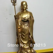 Ван 000317 Тибет Буддизм Кшитигарбха Бронзовый Статуя будды