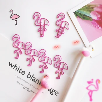 

5PCS/LOT Marking Clips Flamingos Pineapple Shape Paper Clips Funny Kawaii Bookmark Office School Stationery
