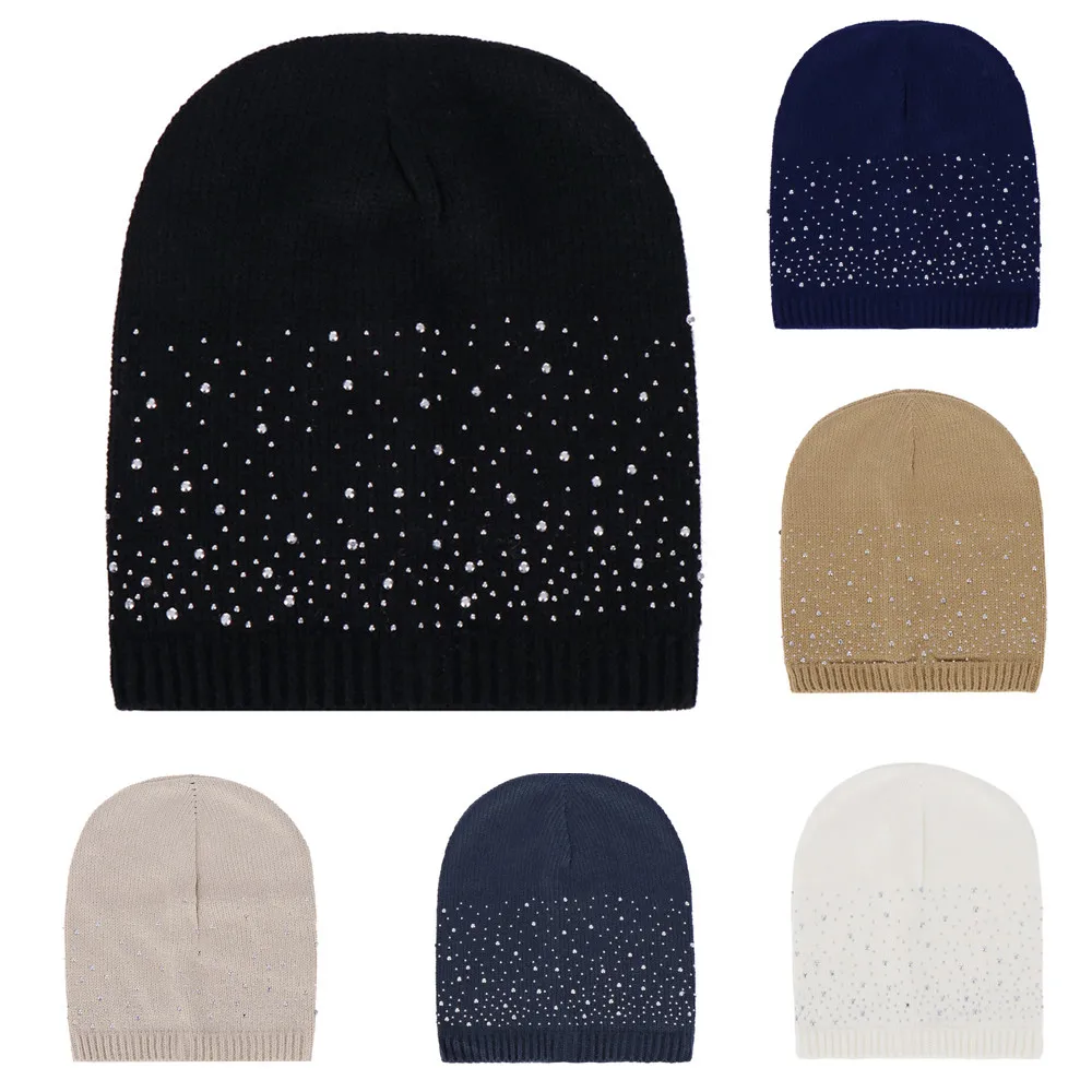 

2018 New Winter Hats For Women Fashion Keep Warm Winter Hats Knitted Wool Hemming Hat harajuk Beanies Knitted cap Ski Warmer