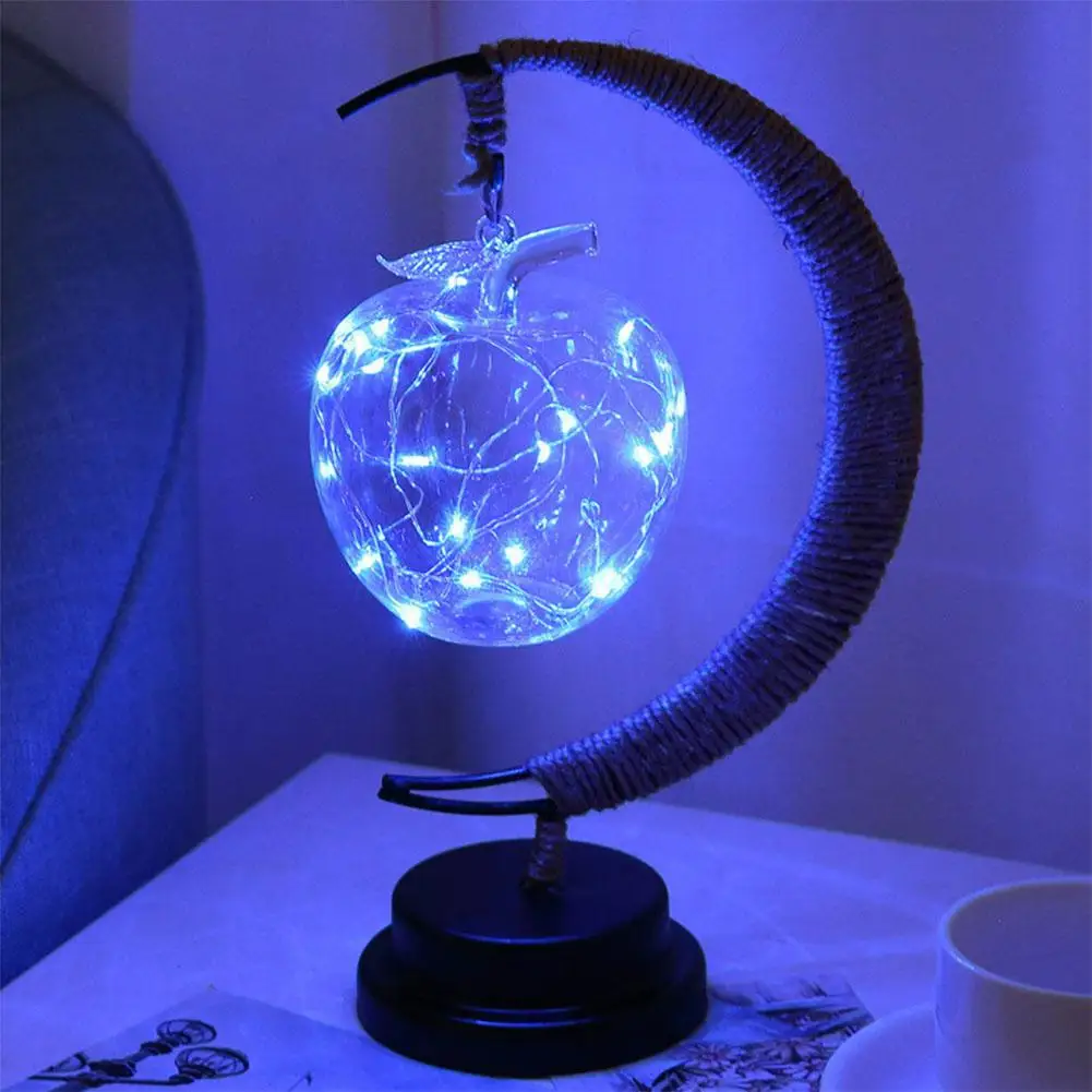 HobbyLane светодиодный льняной светильник ручной работы в стиле ретро, ночной Светильник Exquiaite для рождественской вечеринки, дома, детской комнаты, декоративная лампа - Lampshade Color: blue