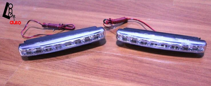 2x автомобиль свет 8 СИД DRL туман вождения дневного LED Белый голова лампы 2x автомобиль свет 8 СИД DRL туман вождения дневного LED Белый голова лампы