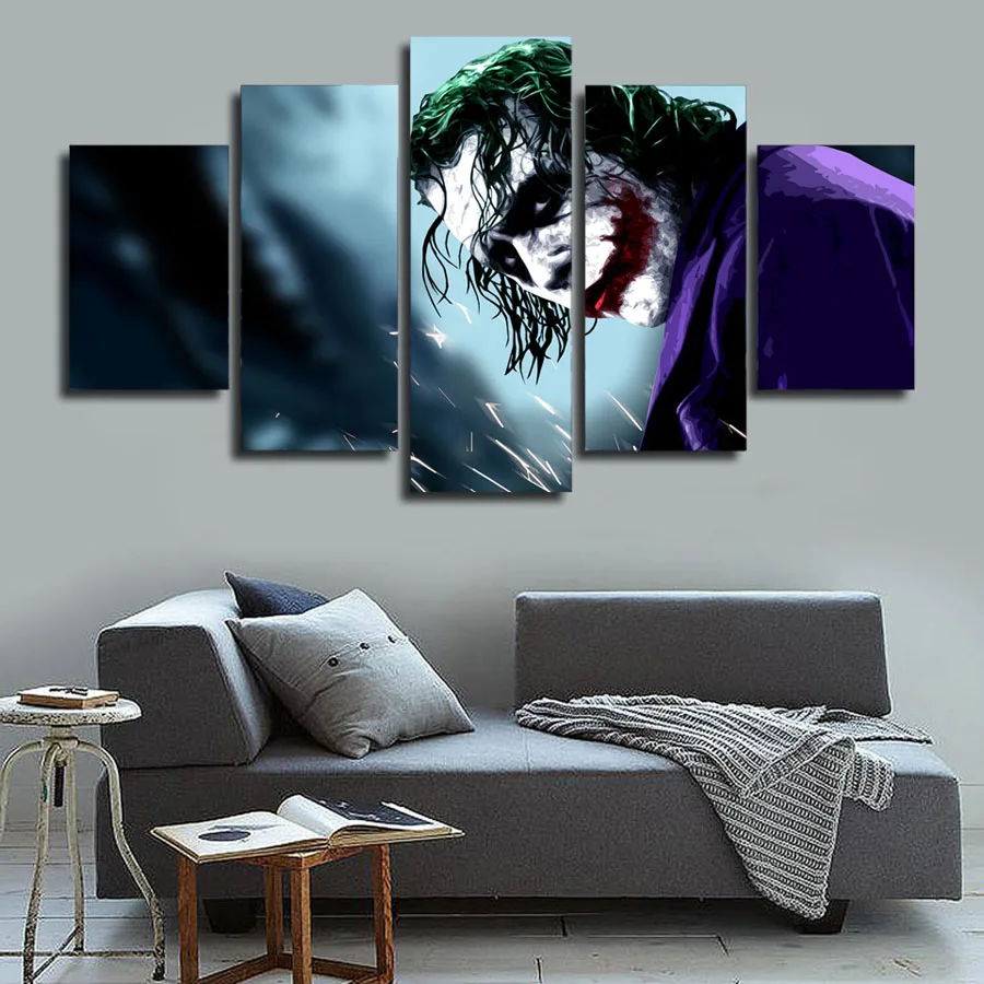 

Modern Framework Wall Art Poster Home Decoration 5 Panel Movie Clown Living Room Canvas HD Modular Print Painting Pictures