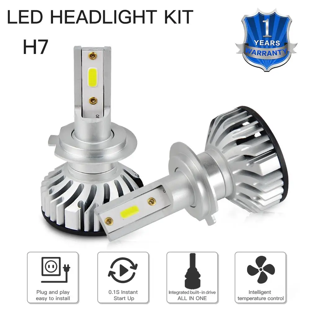 

1 Set LED Car Headlight H7 For Audi A3 3000LM 6500K High and Low Beam Bulbs