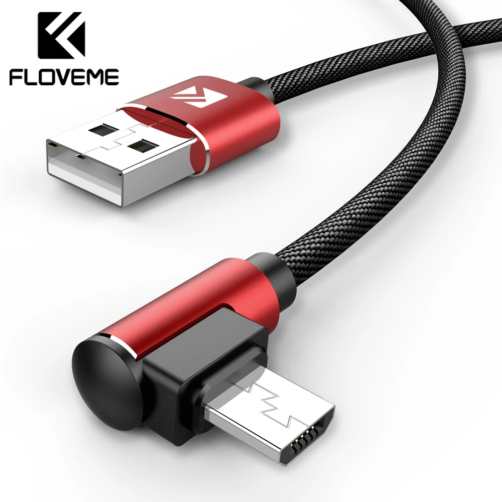 FLOVEME المصغّر USB كابل للهاتف سريع شحن كابل بيانات لسامسونج Xiaomi هواوي شاحن هاتف محمول يعمل بنظام تشغيل أندرويد USB كابلات شحن الحبل 1 M